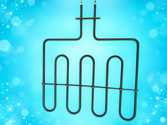 Hisense HER30F5CSS Oven Bake Heating Element – Used OEM on aqua background