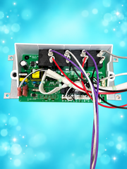 Hisense HER30F5CSS Oven Relay Power Control Board – Used OEM on aqua background