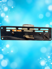 Hisense HER30F5CSS Oven Door Lock Motor and Latch Assembly – Used OEM on aqua background