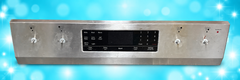 Hisense HER30F5CSS Stainless Steel Front Control Fascia – Used OEM on aqua background