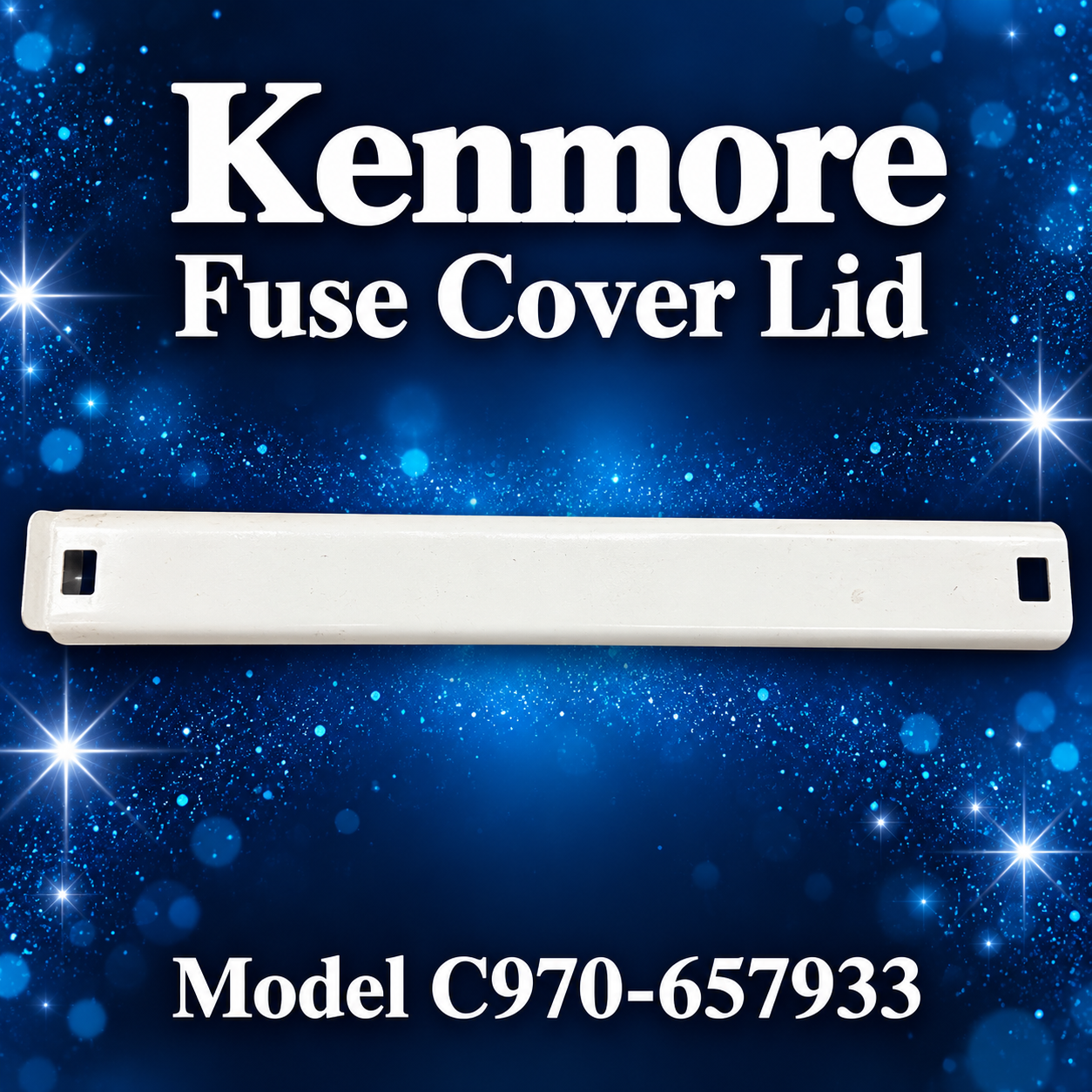 Kenmore C970-657933 white fuse cover lid, 28 inches long