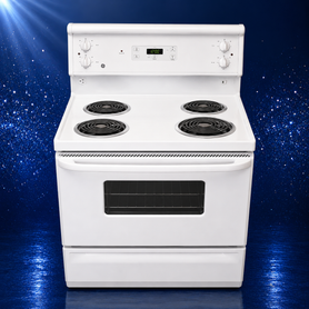 Used GE 30" White Electric Coil Top Range – Self-Clean Oven – Fully Tested - Store