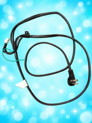 Used Samsung fridge power cord 3903-000796 on aqua background