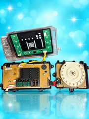 Rear view of Samsung DC92-01622D user interface boards and wiring