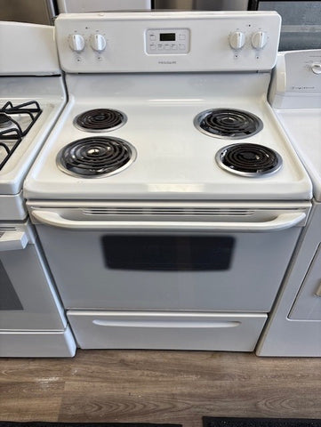 SOLD!   White Frigidaire Stove Coil Top 30 inches wide