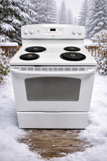 SOLD!   GE Electric Stove with Coil Burners – Reliable Everyday Cooking - 30 inches wide