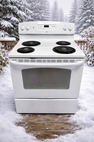 SOLD!   GE Electric Stove with Coil Burners – Reliable Everyday Cooking - 30 inches wide