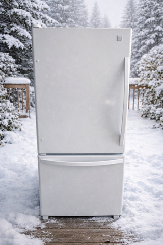 White Kenmore Fridge 30 inches wide Bottom mount