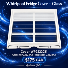 Whirlpool crisper cover WP2222031 with glass WP2262442