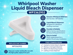 Whirlpool Washer Liquid Bleach Dispenser Cup WP3362952 – Genuine OEM Replacement